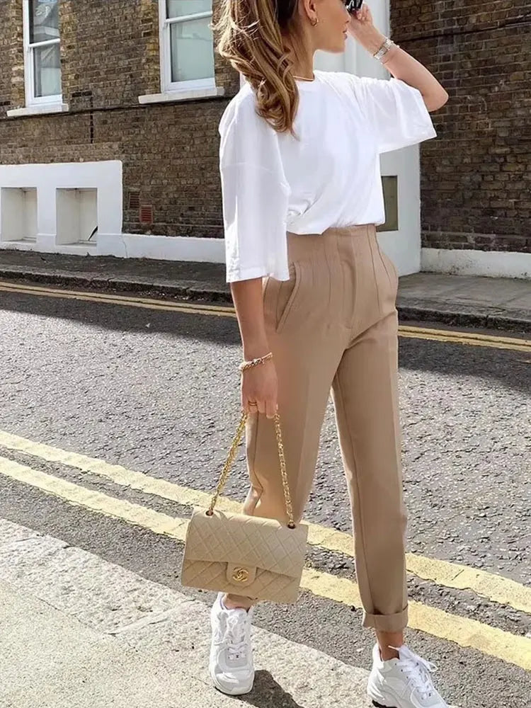 Elegant High Waist Pencil Pants