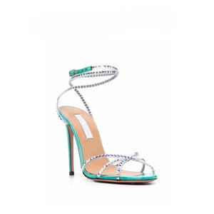 Glam Diamond Pointed Open Toe Heels